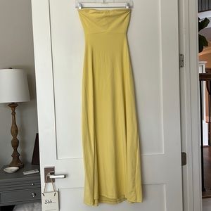 Susana Monaco yellow open back maxi prom dress size M
